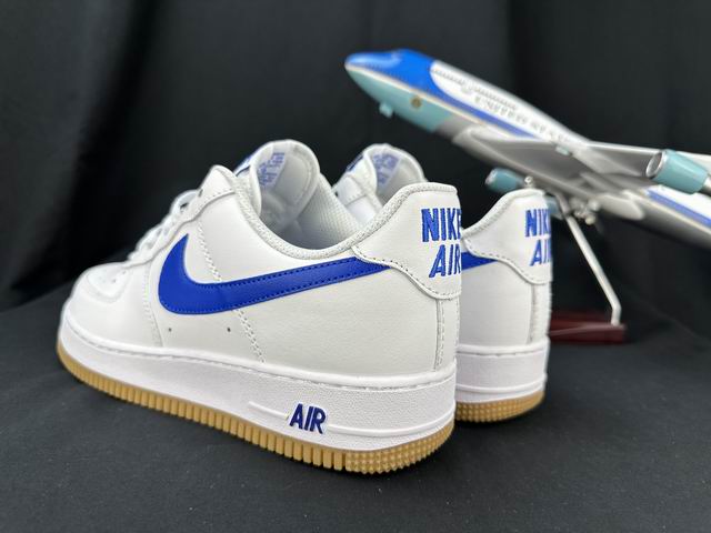 Cheap Nike Air Force 1 White Blue Shoes Men and Women-4